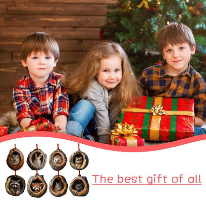 💖Not Just for Christmas Tree! Handmade Owl Ornaments & Raccoon Decorations, Matchable with Porch/Window Sill/Gift Wrapping🎁