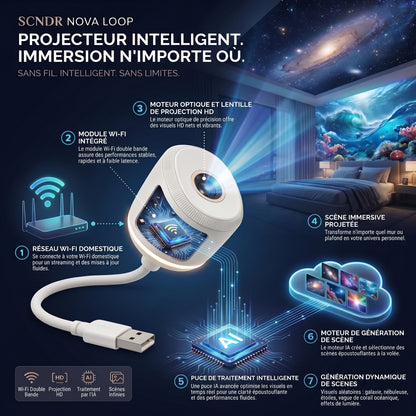 𝑺𝑪𝑵𝑫𝑹®🌌 Lampe de projection holographique immersive 5D intelligente dynamique Ultra HD nouvelle génération ✨ (Copy)