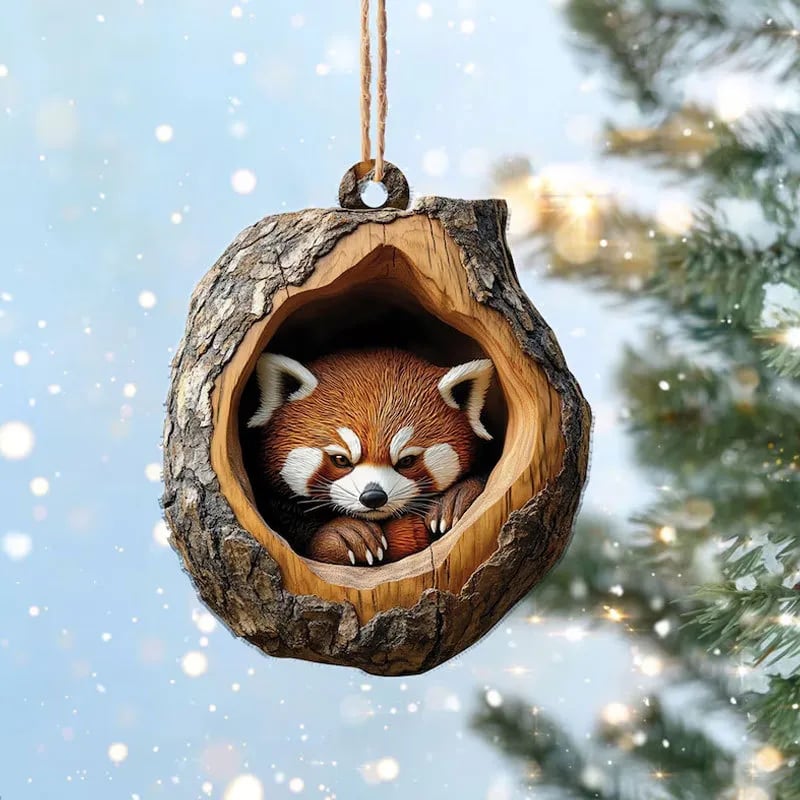 💖Not Just for Christmas Tree! Handmade Owl Ornaments & Raccoon Decorations, Matchable with Porch/Window Sill/Gift Wrapping🎁