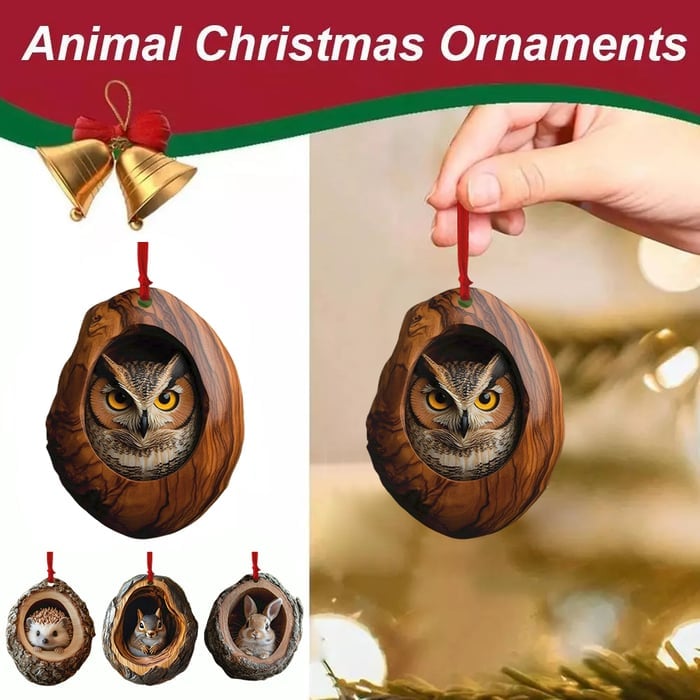 💖Not Just for Christmas Tree! Handmade Owl Ornaments & Raccoon Decorations, Matchable with Porch/Window Sill/Gift Wrapping🎁